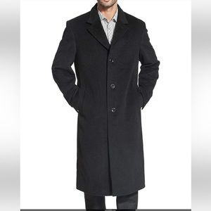 Mans 3XL Black Wool Overcoat